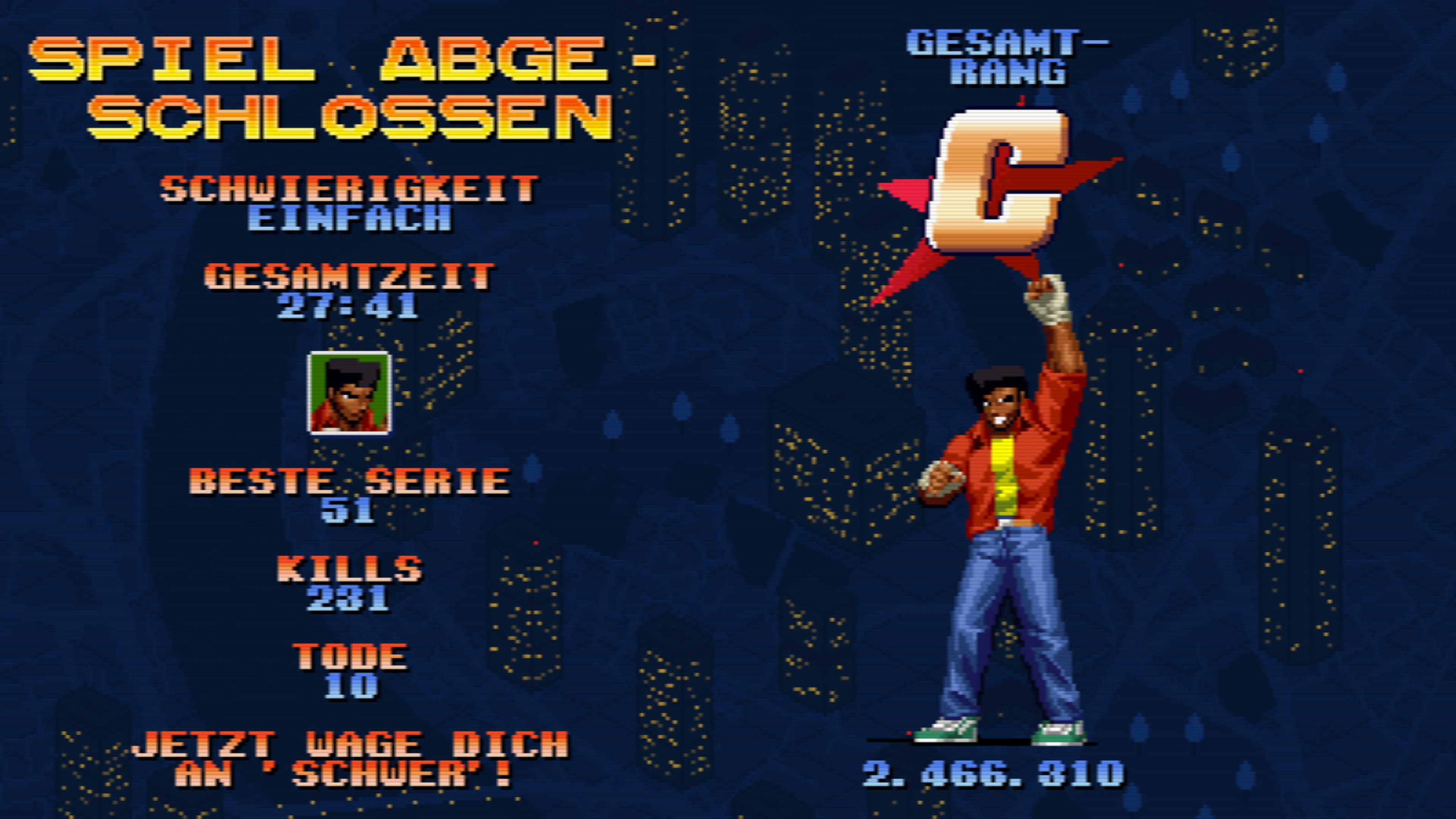 Final Vendetta: Arcade-Rang